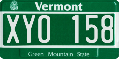 VT license plate XYO158
