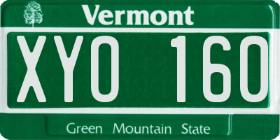 VT license plate XYO160