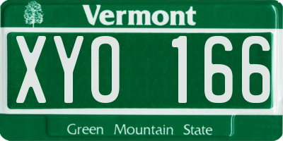 VT license plate XYO166