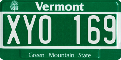 VT license plate XYO169