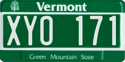 VT license plate XYO171
