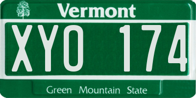 VT license plate XYO174