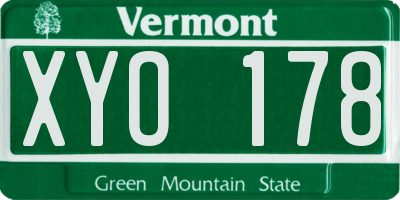 VT license plate XYO178