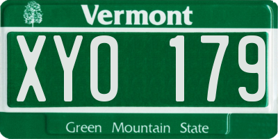 VT license plate XYO179