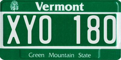 VT license plate XYO180