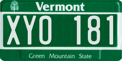 VT license plate XYO181