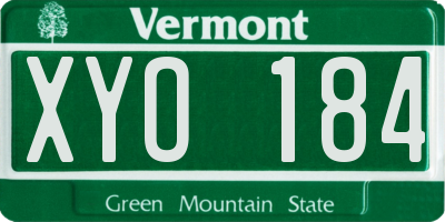 VT license plate XYO184