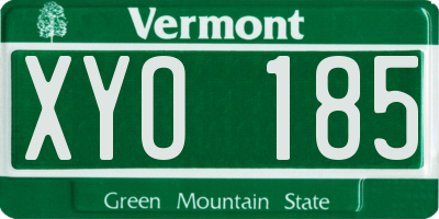 VT license plate XYO185