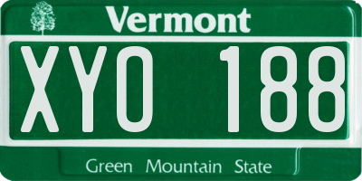VT license plate XYO188
