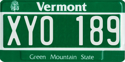 VT license plate XYO189