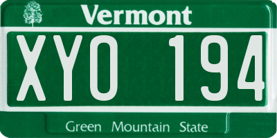 VT license plate XYO194