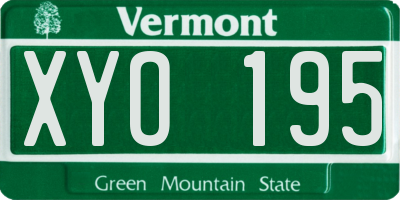 VT license plate XYO195
