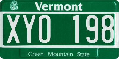 VT license plate XYO198