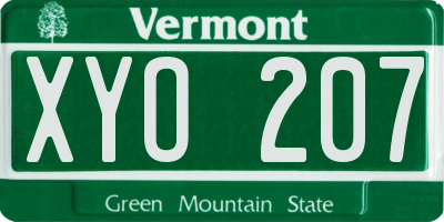 VT license plate XYO207