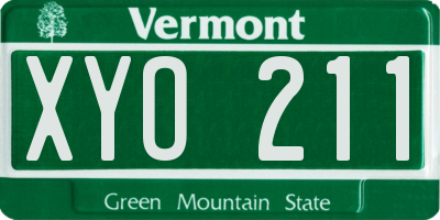 VT license plate XYO211