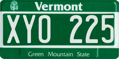 VT license plate XYO225