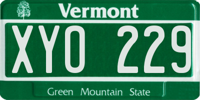 VT license plate XYO229