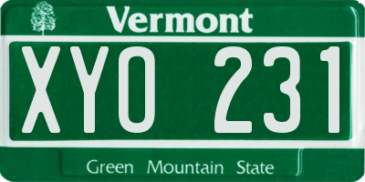 VT license plate XYO231