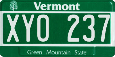 VT license plate XYO237