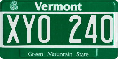 VT license plate XYO240