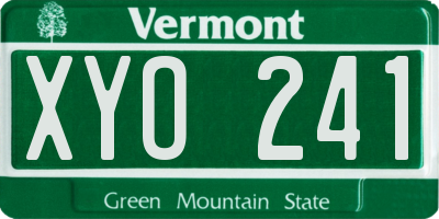 VT license plate XYO241