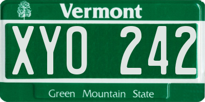 VT license plate XYO242