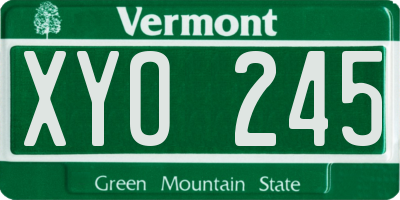 VT license plate XYO245