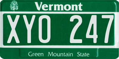 VT license plate XYO247