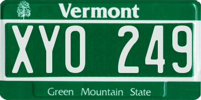 VT license plate XYO249
