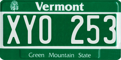 VT license plate XYO253