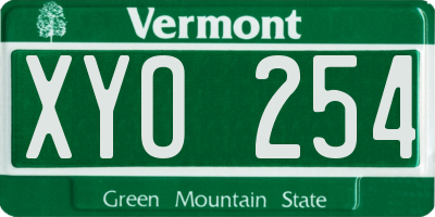 VT license plate XYO254