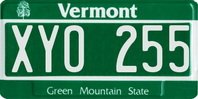 VT license plate XYO255