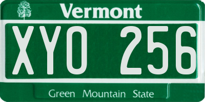 VT license plate XYO256