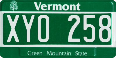VT license plate XYO258