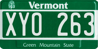 VT license plate XYO263