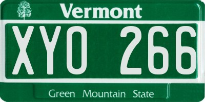 VT license plate XYO266