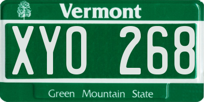VT license plate XYO268