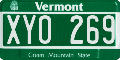 VT license plate XYO269