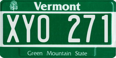 VT license plate XYO271