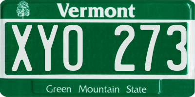 VT license plate XYO273