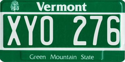 VT license plate XYO276