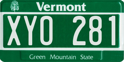 VT license plate XYO281