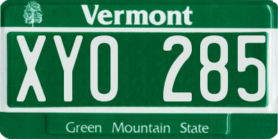 VT license plate XYO285
