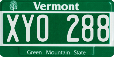 VT license plate XYO288