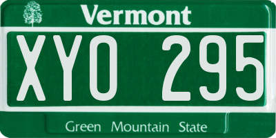 VT license plate XYO295