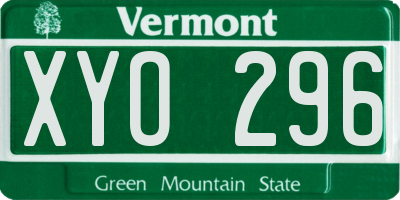VT license plate XYO296