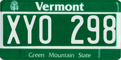 VT license plate XYO298