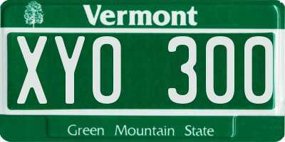 VT license plate XYO300