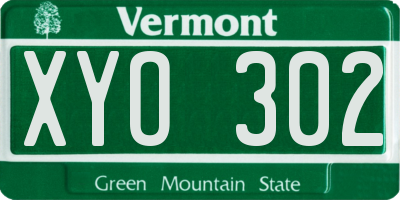 VT license plate XYO302