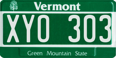 VT license plate XYO303